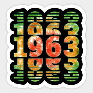 Tie Dye 1963 Birthday Sticker